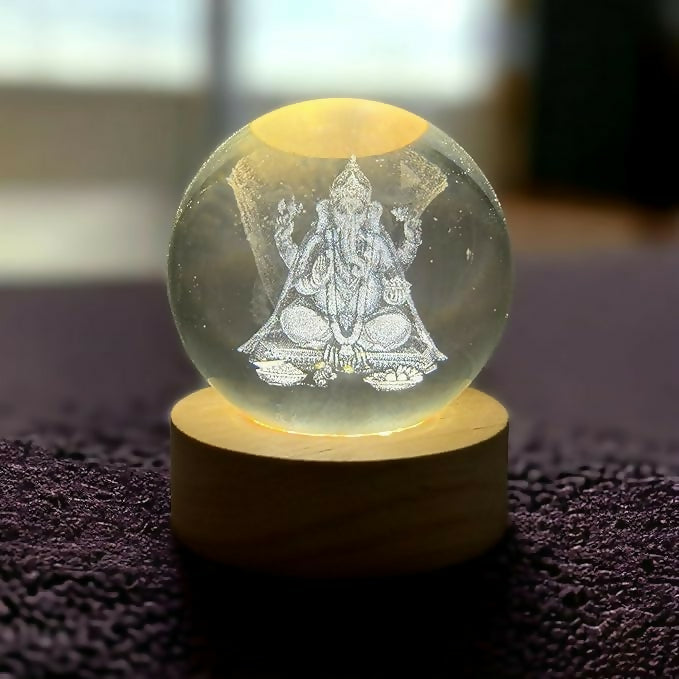 3D  Engraved Lord Ganesha Decorative Night Light – Spiritual Gift for Home, Mandir, Diwali